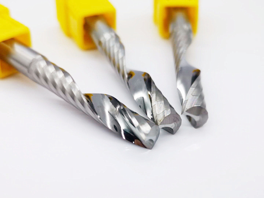 Aluminium Tungsten Carbide Single Blade Spiral Milling Cutter Untuk Aluminium