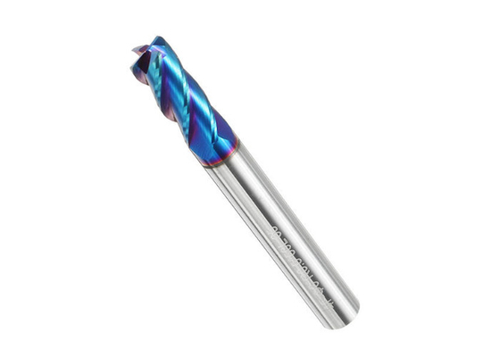 HRC65 Cemented Carbide 6Flutes End Mill Milling Cutters Dengan Caoting Blue-Nano
