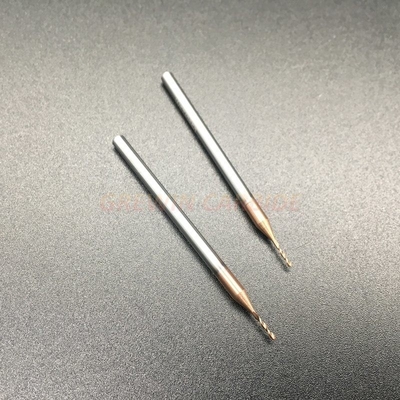 Tungsten Carbide Coated Micro-Diameter Milling Cutter Taper 2 Seruling End Mill