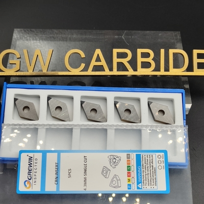 Pabrik akhir PCD Tungsten Carbide Diamond / Sisipan CBN Potong Tunggal 4.3mm