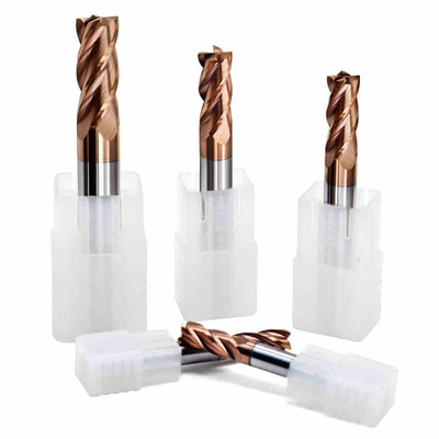 Alat Pemotong CNC 4 Flute End Mill HRC55 Solid Carbide End Mills Tiain Coating