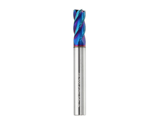 HRC65 Cemented Carbide 6Flutes End Mill Milling Cutters Dengan Caoting Blue-Nano