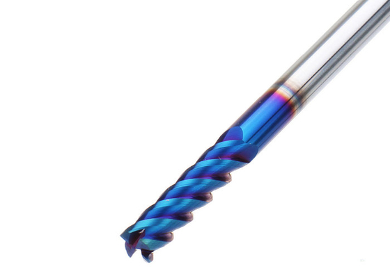 Tungsten Cemented Carbide Square End Mill 6 Flute Blue Nano Coating HRC65