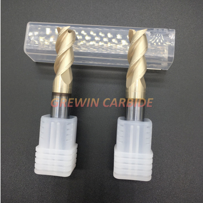 45 Derajat Helix 3 Flute Solid Carbide End Mills Untuk Aluminium