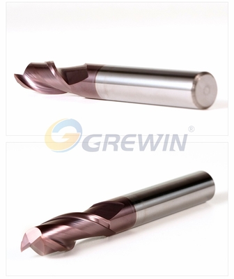 HRC60 2 Flutes Tungsten carbide square end mill alat pemotong dengan ketahanan aus yang baik