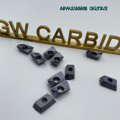 ADMX160608 QG7215 CNC Cutting Insert Carbide Indexable HRA 89 Untuk Pengolahan Baja