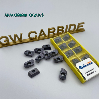 ADMX160608 QG7215 CNC Cutting Insert Carbide Indexable HRA 89 Untuk Pengolahan Baja
